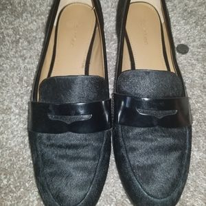 Black cow hair shoes